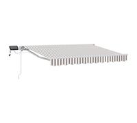 Retractable Awning Sand 3.5x2.5m Polyester PU Fabric Anthracite Frame LEDs Semi.