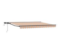 vidaXL Manual Awning Frame with LEDs Blue, Orange and White 5 x 3 m