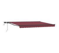 Retractable Awning Burgundy/Anthracite 3 x 2.5 m Polyester PU LED Semi-Cassette