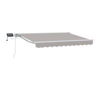 Manual Awning Frame with LEDs Polyester with PU coating Outdoor Shade vidaXL
