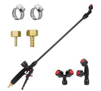 Manual Backpack Sprayer Boom with 3 Adjustable Nozzles (Fan, Vertical & Horizontal Dual-Head), Acid-Resistant Fiberglass Tubing, Fits 1/4" and