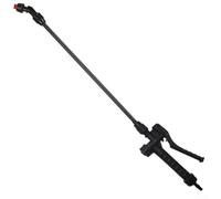 Manual Backpack Sprayer Wand with Lockable Lever, Adjustable Flow Nozzle for Garden Cleaning, 61cm Spray Boom with Rubber Grip and Shut-Off Valve, Black