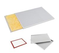 Manual Baking Tray with Silicone Pad, Aluminum Alloy Perforated Pastry Sheet Maker for Bread and Dessert Preparation