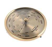 Manual Barometer with Adjustable Calibration and Altitude Compensation | Golden Metal and Plastic Frame, Indoor Atmospheric Pressure Gauge for Rv Cabin Travel, Weather Hobbyists