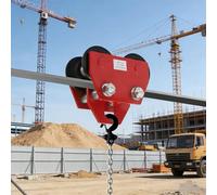 Manual Beam Trolley 2 Ton/4409LBS, Adjustable Flange Width 2.56" to 4.52" for I-Beam & H-Beam, Overhead Push Trolley with 4 Heavy Duty Wheels, for Garage Hoist & Crane Lifting