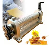 Manual Beeswax Comb Foundation Machine 280mm Aluminum Alloy Beeswax Roller, Bee Wax Sheet Roller Mills Machine Honeycombs Printing Stamper, Portable Bee Wax Press for Beekeeping Hive 5.1mm