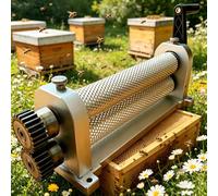 Manual Beeswax Comb Foundation Roller Mill, 280mmstainless Steel Foundation Wax Roller Mill/Embosser, Interchangeable Cell Sizes Beekeeping Tool For Sheet Production/Beekeeping 5.4mm