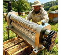 Manual Beeswax Comb Foundation Roller Mill Machine for Processing Thick Wax Strips to Thin Ribbons, Cell Size Options 5.4mm/4.9mm/4.8mm, 280mm Wide