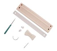 Manual Binding Tool Set Includes Wooden Punch Base Hole Puncher Sewing Needle and Thread for Handmade Journal Notebook