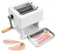 Manual Blackfish Cutter, Vertical Scoring Meat Slicing, Continuous Slice Cutting, Detachable Frame, Hand Crank Operation, Seafood Prep Tool