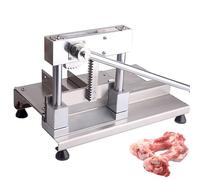 Manual Bone Cutting Bandsaw with Stainless Steel Workbench for Butchering and Rib Processing