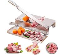 Manual Bone Meat Cutter - Stainless Steel Commercial Meat Guillotine for Butchering Beef, Goat, Pig, Fish - Features Non-Slip Mat & Baffle