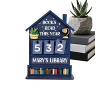Manual Book Counter for Counting Your Reading This Year - Rustic Wooden Manual Reading Counter Home Display Decorations, Sign and Library Decorative Decoration Items for Booklovers| Shelves, Desks