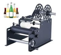 Manual Bottle Label Applicator for Round Bottles, Fits Label Width 10-130mm & Length 10-300mm, 15-20 Labels/Min, No Bubble Wrinkle, Ideal for Beverage Shop and Catering