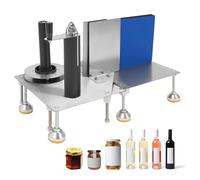 Manual Bottle Labeling Machine for Round and Square Containers, Adjustable Height up to 8.66 Inches, Label Width up to 20cm, Desktop Labeler for Efficient Packaging