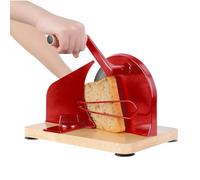 Manual Bread Slicer, Adjustable Thickness Hand Crank Slicer with Scale Lines, Stainless Steel Blade for Homemade Sourdough, Baguette, Sandwiches & Toast