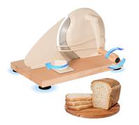 Manual Bread Slicer for Homemade Sourdough Bread, Adjustable Thickness Hand Crank Bread Slicer with Stainless Steel Blade and Suction Cup, for Even Slicing, Kitchen & Bakery Use, White