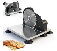 Manual Bread Slicer for Household, Stainless Steel Hand Crank Loaf Cutter, 1-15mm Adjustable Thickness & Foldable Base, Metal Baffle, Bread Cutter for Homemade Sourdough, Toast, Sausage