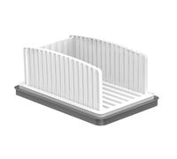 Manual Bread Slicer - PP 33.5x21.5x14.5cm | Foldable Breâd Slicer with Adjustable Width, Crumb Tray, Easy Storage | Bread Cutting Guide Home Baking, Toast Slicing Tool