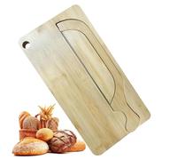 Manual Bread Slicer | Shaped Stainless Steel Cutter, Wooden Tray Set for Serving Bread - For Right and Left Hands, French Pastry Chefs Kitchen Restaurant