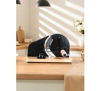 Manual Bread Slicer with Hand Crank, Adjustable Bread Cutter for Homemade Breads & Sourdough Rounds, Classic Kitchen Breads Slicer Machine, Gift for Bakers Black