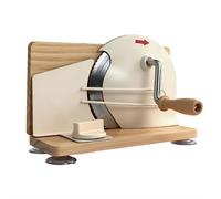 Manual Bread Slicer with Hand Crank,Adjustable Rotary Breadslicer for Homemade Sourdough Bread, with Metal Guide&Adjustable Thickness 1-20mm,Sharp Blade,Premium Stainless Steel,Gifts for Baker(Beige)