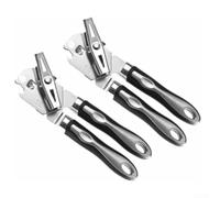 Manual Can Opener Featuring Stainless Steel Blade and Safety Magnet, Ergonomic Non Slip Grip for Easy Opening of Various Canned Goods and Bottles (two)