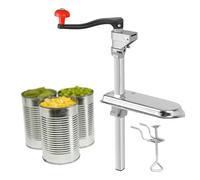 Manual Can Opener, Table Mounted with Removable Lever and Steel Base, Height Adjustable Ergonomic Handle for Home and Restaurant Kitchens