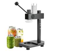 Manual Can Sealer Machine, Aviation Aluminum Construction, Adjustable for 250ml-700ml PET Bottles, Professional 51mm Tin Seamer, Includes 100x 500ml PET Jars