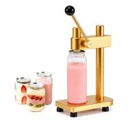 Manual Can Sealer Machine, Aviation Aluminum Construction, Adjustable for 250ml-700ml PET Bottles, Professional 51mm Tin Seamer, Includes 100x 500ml PET Jars