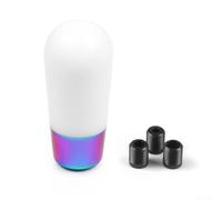Manual Car Gear Shift Knob Lever with Acrylic Construction and 3 Adapters, Fits Various Vehicle Models, Offering Enhanced Grip and Driving Stability (White-Long)