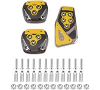 Manual Car Pedal Covers 3pcs Anti-Slip Aluminum Alloy(Golden)