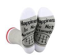 Manual Car Socks Manual Car Lover Gifts 6 Speed Gear Shift Gifts Happiness Is Not Automatic Stick Shift Socks (UK, Alpha, One Size, Regular, Regular, Happiness Is UK)