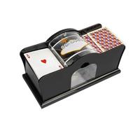 Manual Card Shuffler Machine, Hand Cranked Card Shuffler, 1-2 Deck UNO Card Shuffler for Standard or Bridge-Sized Playing Cards, for UNO, Poker Games, Blackjack, Rummy, Phase 10 (Black)