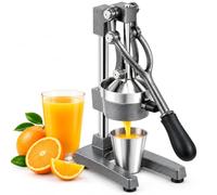 Manual Cast Iron Citrus Juicer Hand Press, Heavy Duty Fruit Press & Orange Juice Squeezer, Commercial Grade Manual Juicer for Citrus, Lemon, Lime & Pomegranate (Grey)