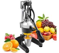 Manual Cast Iron Citrus Juicer Hand Press, Heavy Duty Fruit Press & Orange Juice Squeezer, Commercial Grade Manual Juicer for Citrus, Lemon, Lime & Pomegranate (Black)