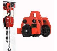 Manual Chain Geared Trolley, I-Beam Trolley Manual Push Type, Adjustable Width, Heavy Duty Steel Geared Eye Manual Trolley for Garage Hoist, Crane, Lifting Heavy Goods(2000kg/4409lbs)