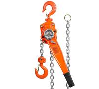 Manual Chain Hoist 0.75-6 Ton, G80 Zinc-Plated Carbon Steel, 10/20ft Automatic Chain Guide for Electric Lifts, Heavy-Duty Tool