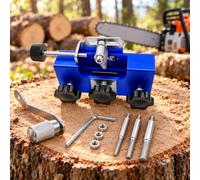 Manual Chain Sharpener, for Bosch UniversalChain 18 | Manual chainsaw sharpener with 3 grinding heads, hand crank and adjustable fixing structure for controlled chain care.