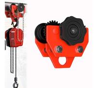 Manual Chain Trolley, Chain-Driven Push Geared Beam Trolley, Adjustable Flange Width, for Overhead Hoist, Crane, Garage Lift on Straight & Curved I Beams(2000kg/4409lbs)