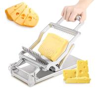 Manual Cheese Slicer, Stainless Steel Wire Cheese Cutter with Hand Held Design, Heavy-Duty Butter & Bread Slicer for Cheese, Butter, Toast & Luncheon Meat - Kitchen Baking Tool 10mm