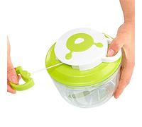 Manual Chopper, Handheld Vegetable Choppers with 3 Blades, Multifunction Food Chopper for Chopping/Slicing/Mixing Fruit, Vegetable and Meat (1000ml)