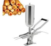 Manual Churro Machine - Stainless Steel Dessert Injector with 4 Nozzles for Cream, Jam, Chocolate | Commercial Bakery Equipment for Churros, Eclairs, Donuts