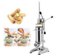 Manual Churro Maker Machine 2L/3L with 5 Molds - Vertical Spanish Donut Churrera for Commercial Snack Filling Equipment