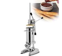 Manual Churros Machine, 3L Stainless Steel Spanish Churro Maker with 5 Interchangeable Nozzles - Commercial Churrera Donut Press for Home, Restaurant & Bakery