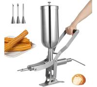 Manual Churros Machine, 5L Stainless Steel Churros Maker for Restaurant, Filling Cream Jelly Donuts Latin Fruit Longbeak