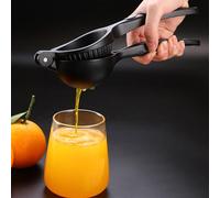 Manual Citrus Juicer for Kitchen, Zinc Alloy Lemon Lime Squeezer, Juice Extractor with, Space-Saving for Fresh Fruit Juicing (Black)