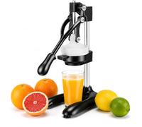 Manual Citrus Juicer for Orange, Pomegranate, Lemon & Lime, Max Juice Extraction, Heavy-Duty Lemon Squeezer, Professional Hand Juicer（BLACK）