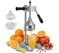 Manual Citrus Juicer, Heavy-Duty Lemon Squeezer, Professional Hand Juicer two Press Heads, Max Juice Extraction, for Orange, Pomegranate, Lemon & Lime