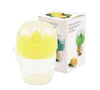 Manual Citrus Juicer with Pour Spout, Designed for Hand Squeezing Citrus Fruits such as Lemon and Orange, Compact and Portable Size (Yellow-Green)